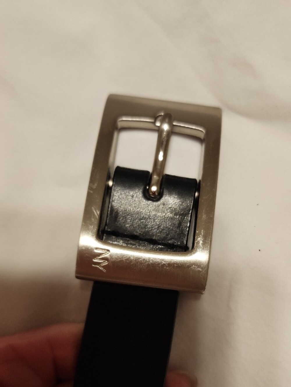 Womens Classic Black Leather Belt - Black - Picture 3 of 7